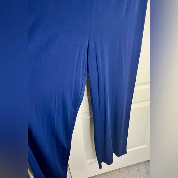 NWT Quince Navy Sleeveless Stretchy Full length Wide Leg Jumpsuit Leisure - Picture 3 of 6